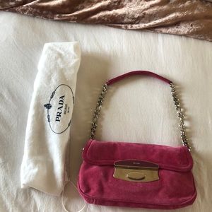 Scamosciato new pattina fuxia Prada bag suede